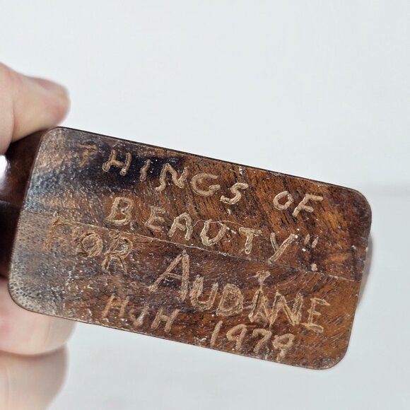 Vintage Hand-Carved Wooden Duck Sculpture *Repaired Neck* Signed - Picture 5 of 8